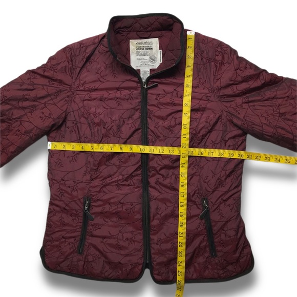 Eddie Bauer 650 Fill Power Premium Quality Goose Down Floral Puffer Women’s Sz L - Picture 3 of 7